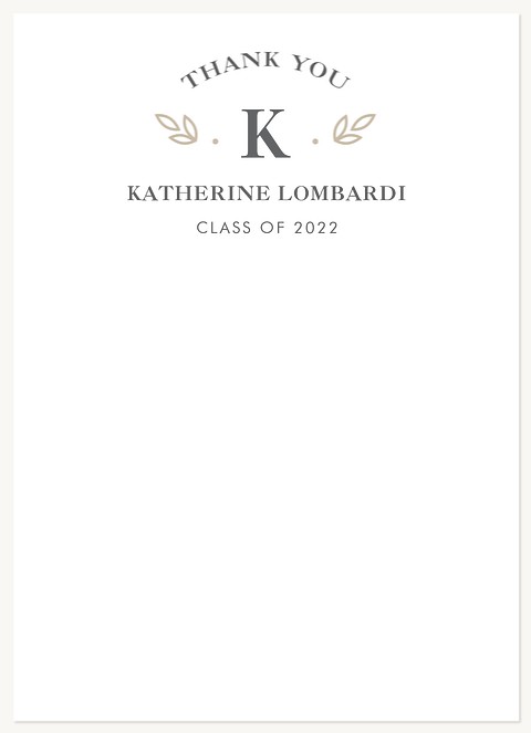 Scholarly Laurels Thank You Cards