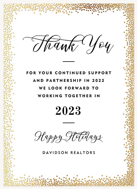 Golden Stardust Business Holiday Cards
