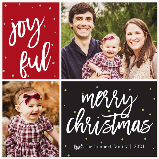 Merry Little Grid Personalized Holiday Cards