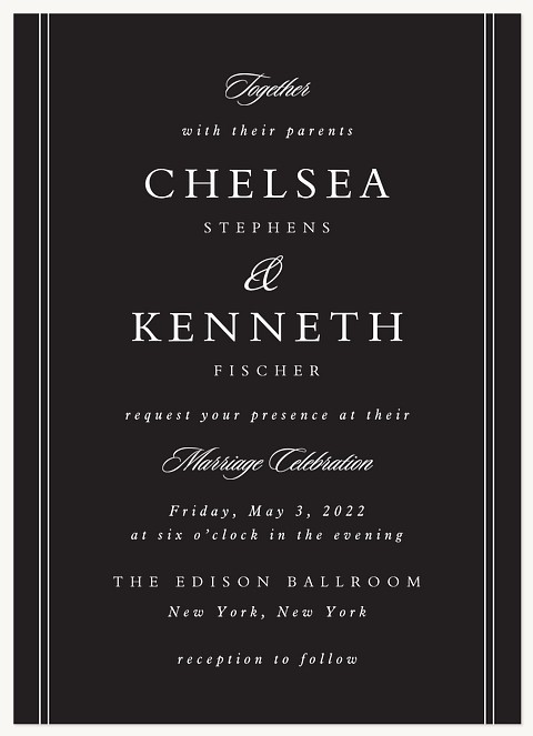 Formally Stated Wedding Invitations