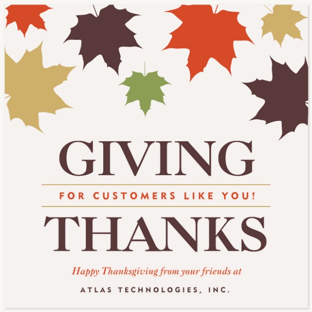 Thankful Leaves Business Holiday Cards