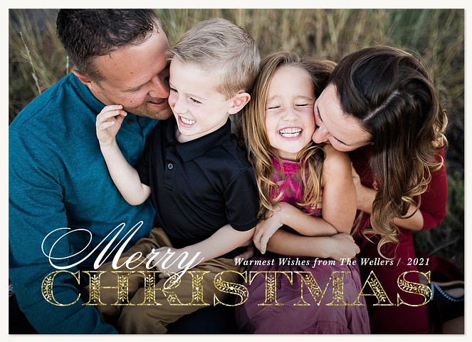 Glimmer Flourish Personalized Holiday Cards