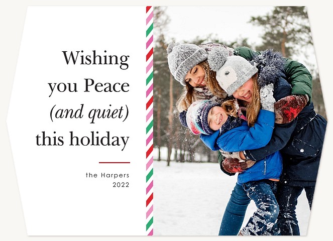Peace and Quiet Personalized Holiday Cards