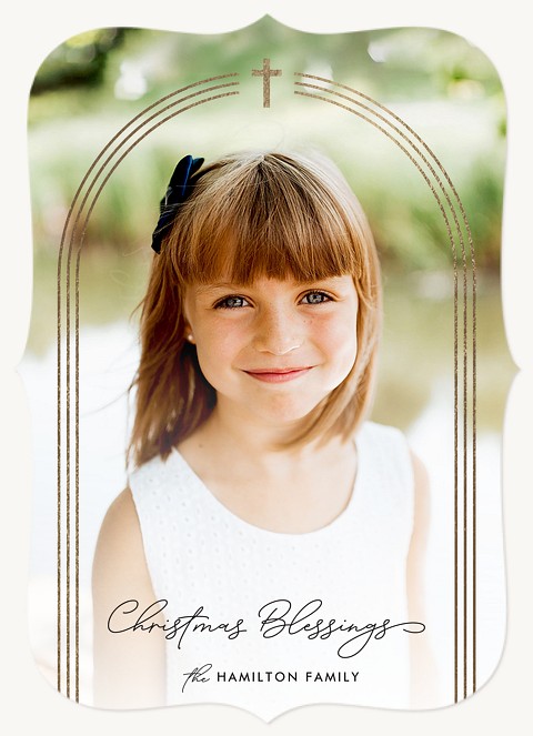 Golden Blessings Personalized Holiday Cards