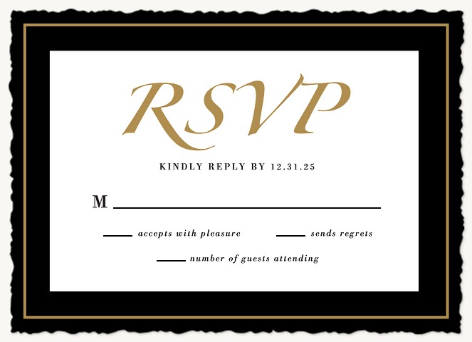 Classic Romance Wedding RSVP Cards