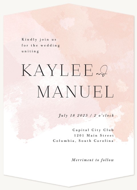 Pink Wash Wedding Invitations