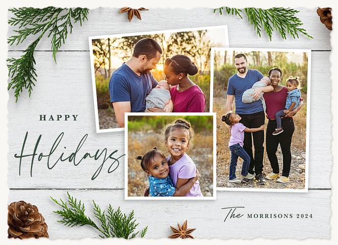 Pinecone Frame Personalized Holiday Cards