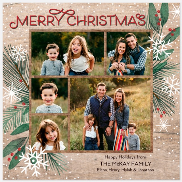 Rustic Snowfall Holiday Photo Cards