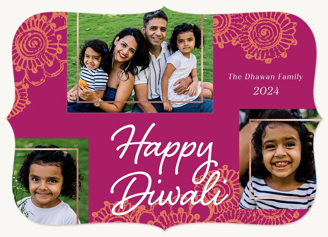 Stamped Henna Diwali Holiday Cards