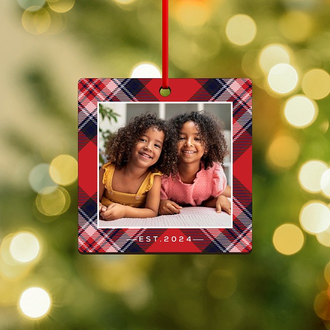 Christmas Plaid Personalized Ornaments