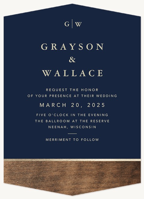 Distinguished Oak Wedding Invitations