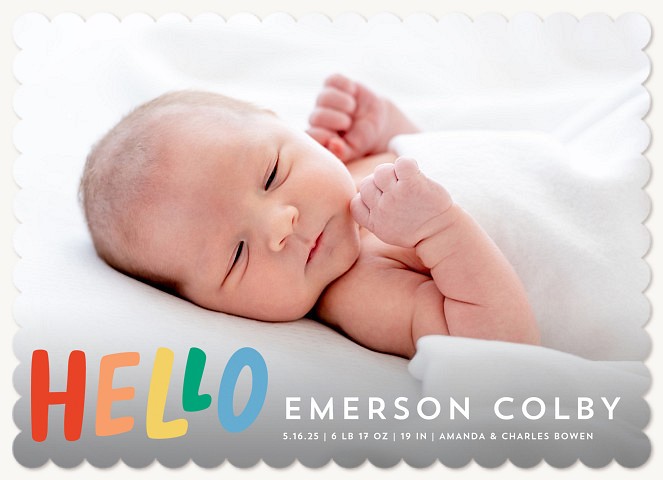 Rainbow Hello Baby Announcements