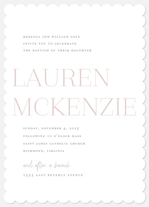 Lovely Name Baptism Christening Invitations