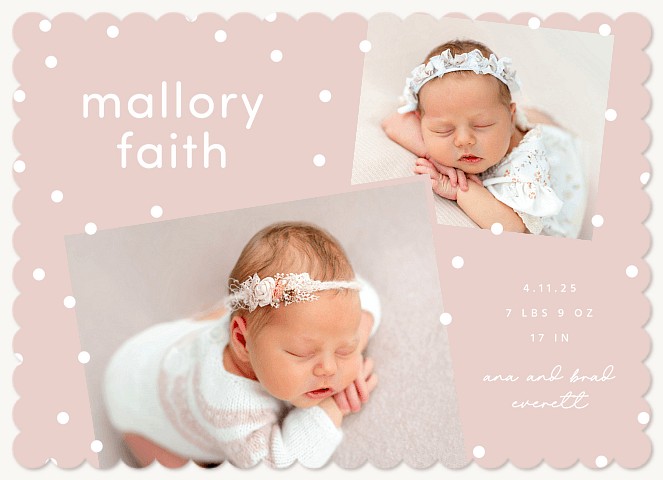 Delicate Confetti Baby Announcements