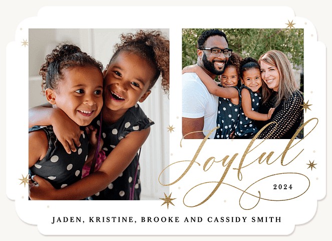 Joyful Calligraphy Personalized Holiday Cards