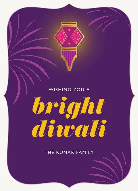 Vibrant Lantern Diwali Holiday Cards