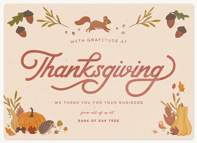 Woodland Thanksgiving Holiday & Christmas Magnet Cards