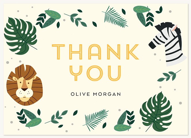 In The Jungle Thank You Cards 