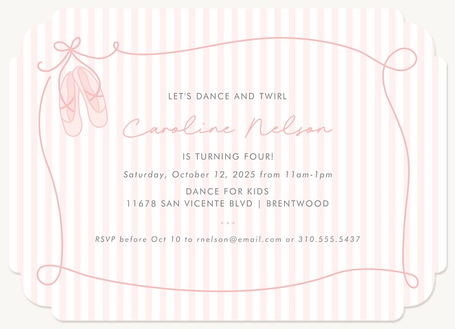 Tiny Dancer Kids Birthday Invitations