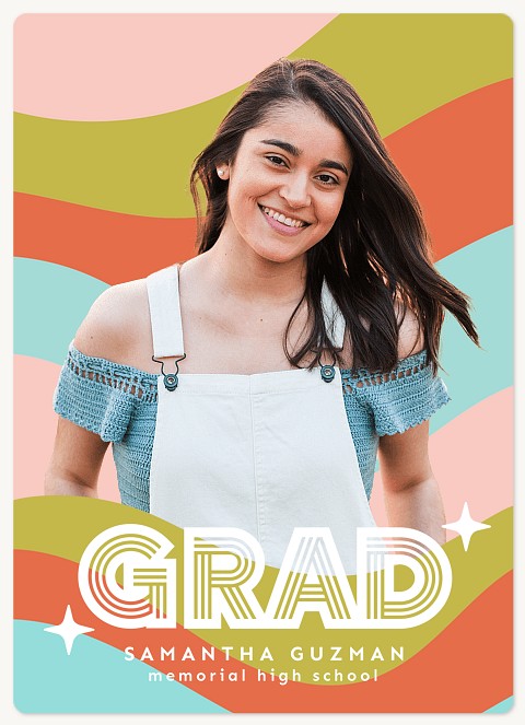 Retro Waves Graduation Cards