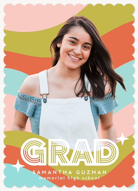 Retro Waves Graduation Cards