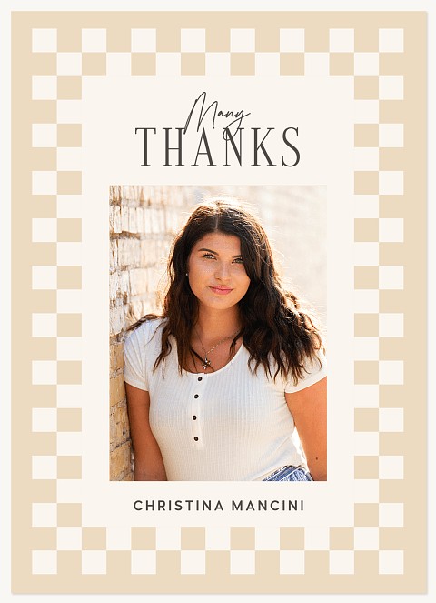 Checkered Thanks Thank You Cards 