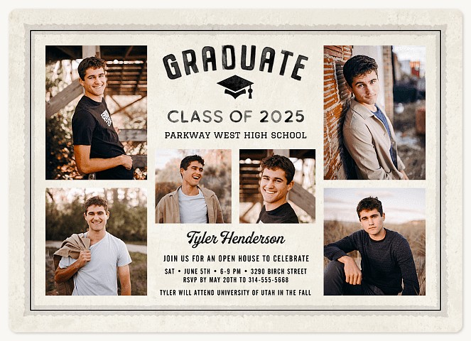 Vintage Typography Graduation Cards