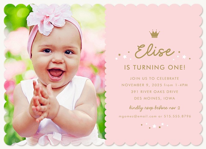 Perfect Princess Kids Birthday Invitations