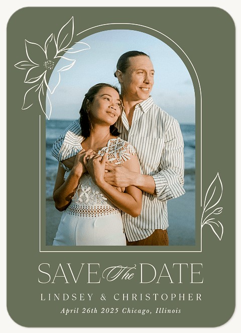 Floral Arch Save the Date Cards