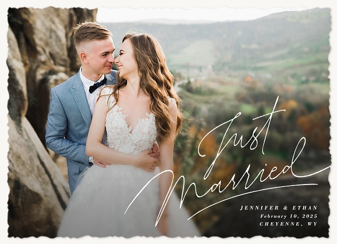 Angled Script Wedding Announcements