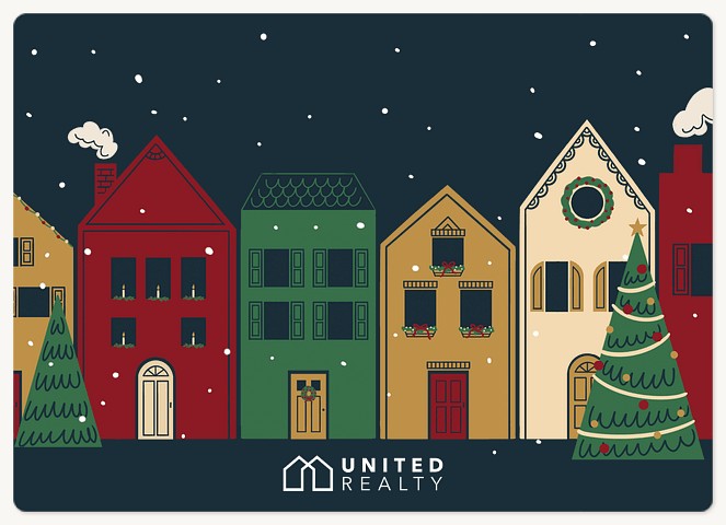 Festive Houses Holiday & Christmas Magnet Cards