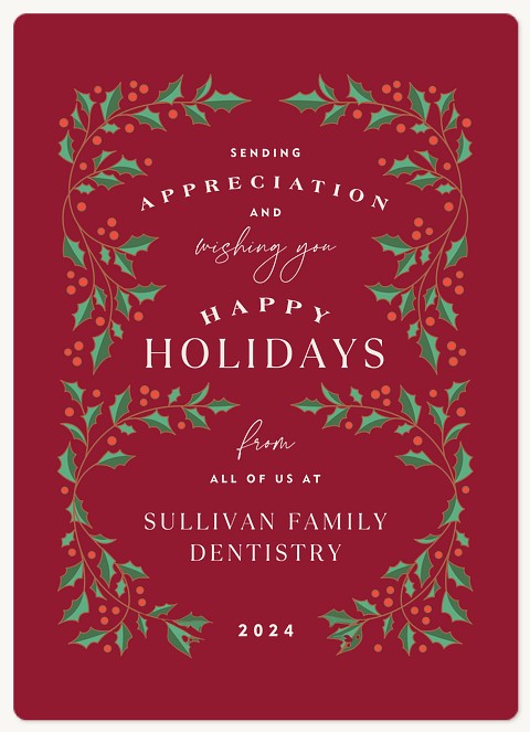 Holly Borders Holiday & Christmas Magnet Cards