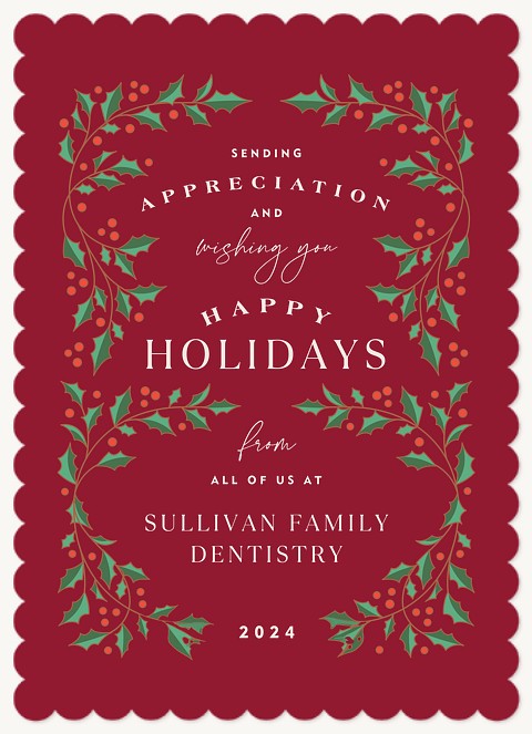 Holly Borders Business Holiday Cards