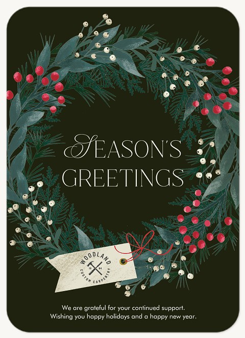 Grandeur Wreath Business Holiday Cards