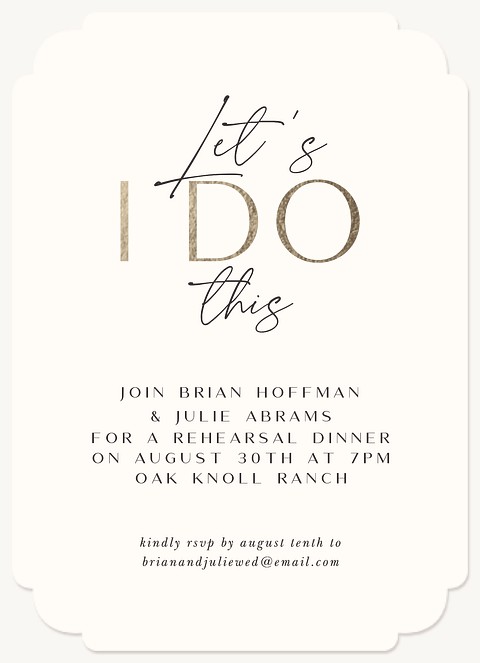 Let's I Do This Rehearsal Dinner Invitations