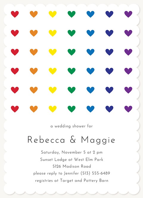 Rainbow Love Bridal Shower Invitations