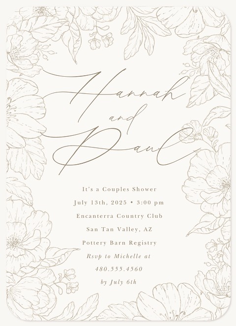 Quiet Floral Bridal Shower Invitations