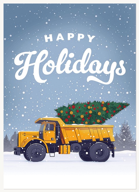 Construction Truck Business Holiday Cards