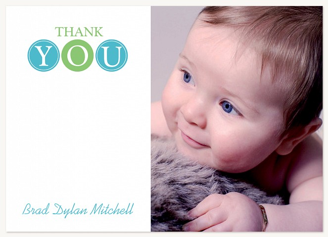 Circle Boy Baby Thank You Cards