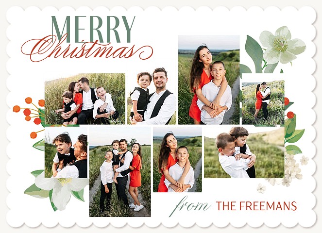 Festive Foliage Personalized Holiday Cards