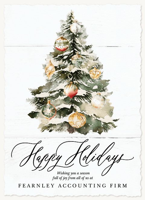 Watercolor Tree Business Holiday Cards