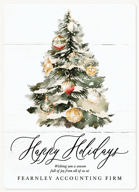 Watercolor Tree Holiday & Christmas Magnet Cards