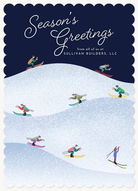 Ski Slopes Business Holiday Cards