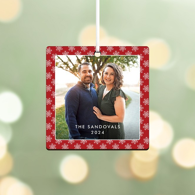 Snowy Frame Personalized Ornaments