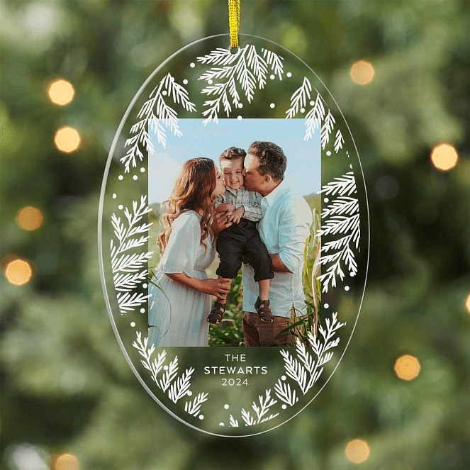 Pine Sprigs Personalized Ornaments