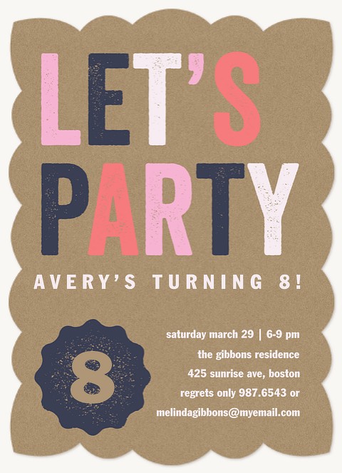 Party On Kids Birthday Invitations