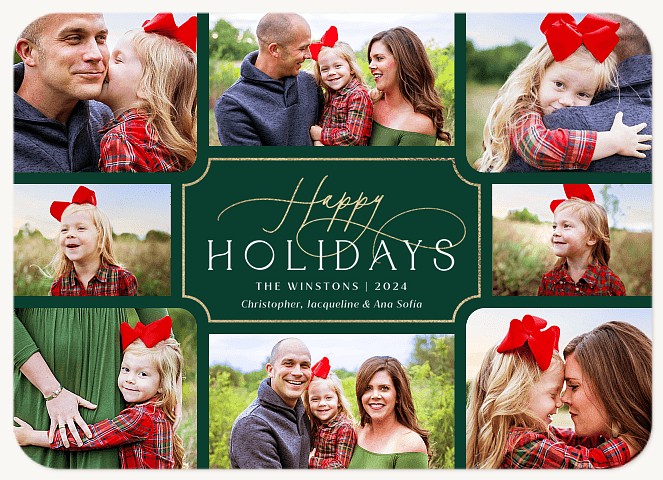 Luxe Placard Personalized Holiday Cards