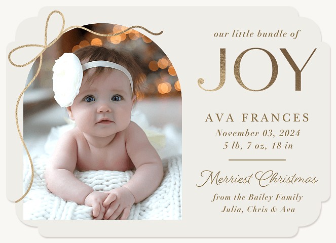 Bundle Of Joy Personalized Holiday Cards