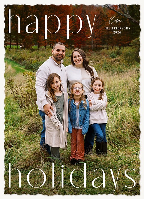 Editorial Type Personalized Holiday Cards