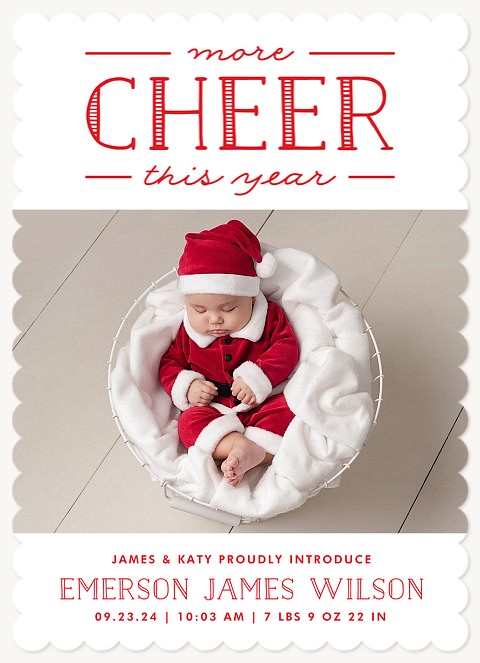 Cheerful Newborn Personalized Holiday Cards